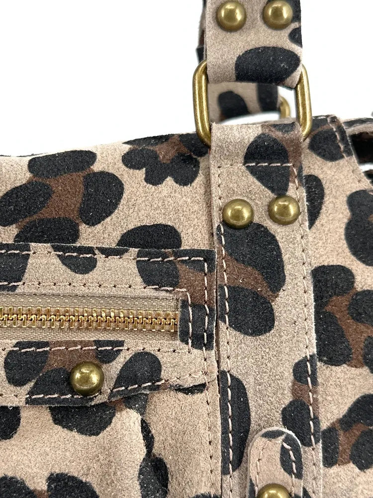 Mini-sac en croûte de cuir imprimé léopard SANDSTORM MINI LEO Léopard