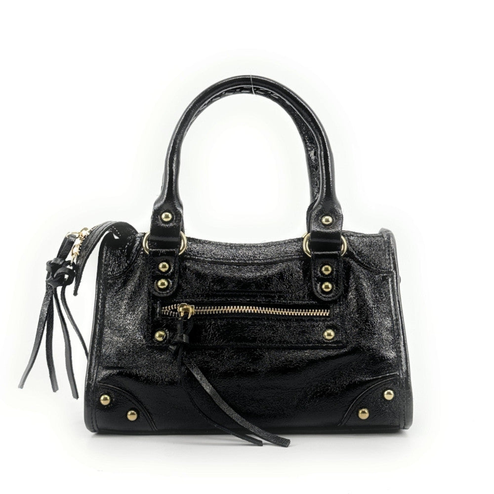 Mini-sac en cuir irisé TAO Noir irisé