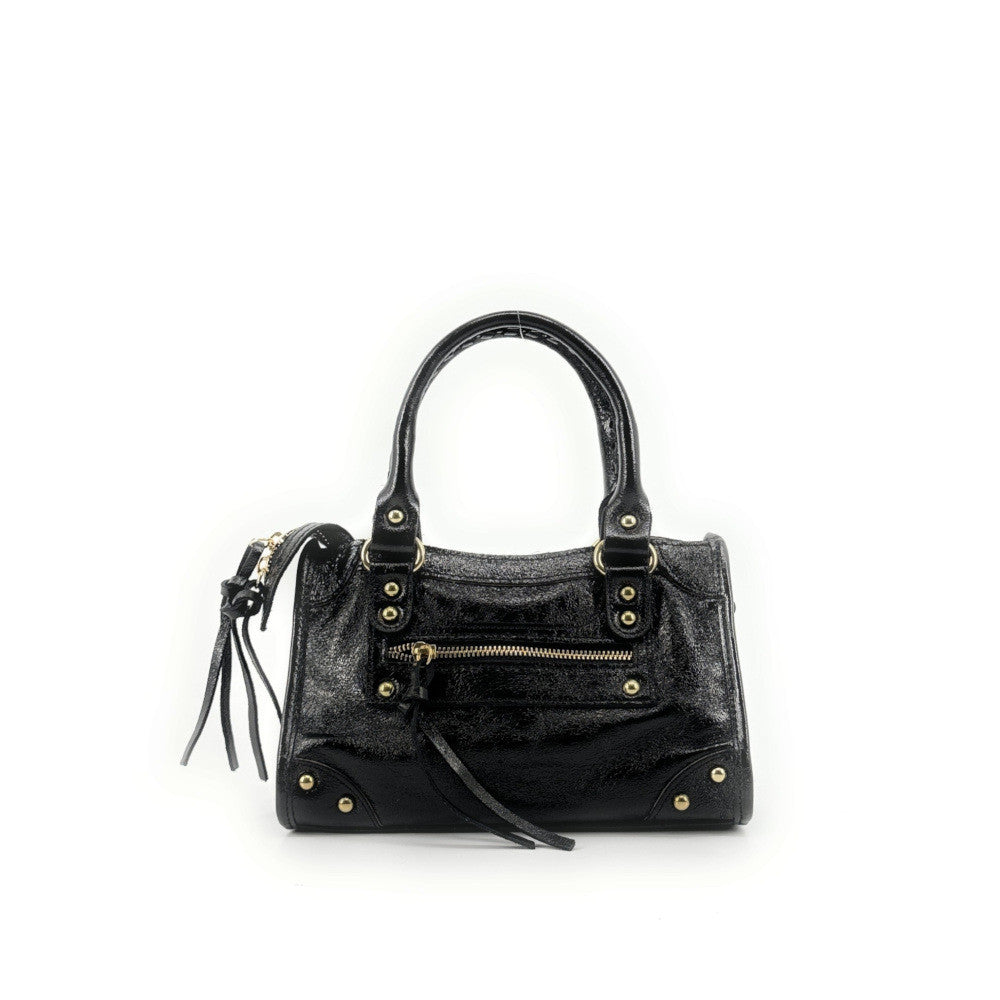 Mini-sac en cuir irisé TAO Noir irisé