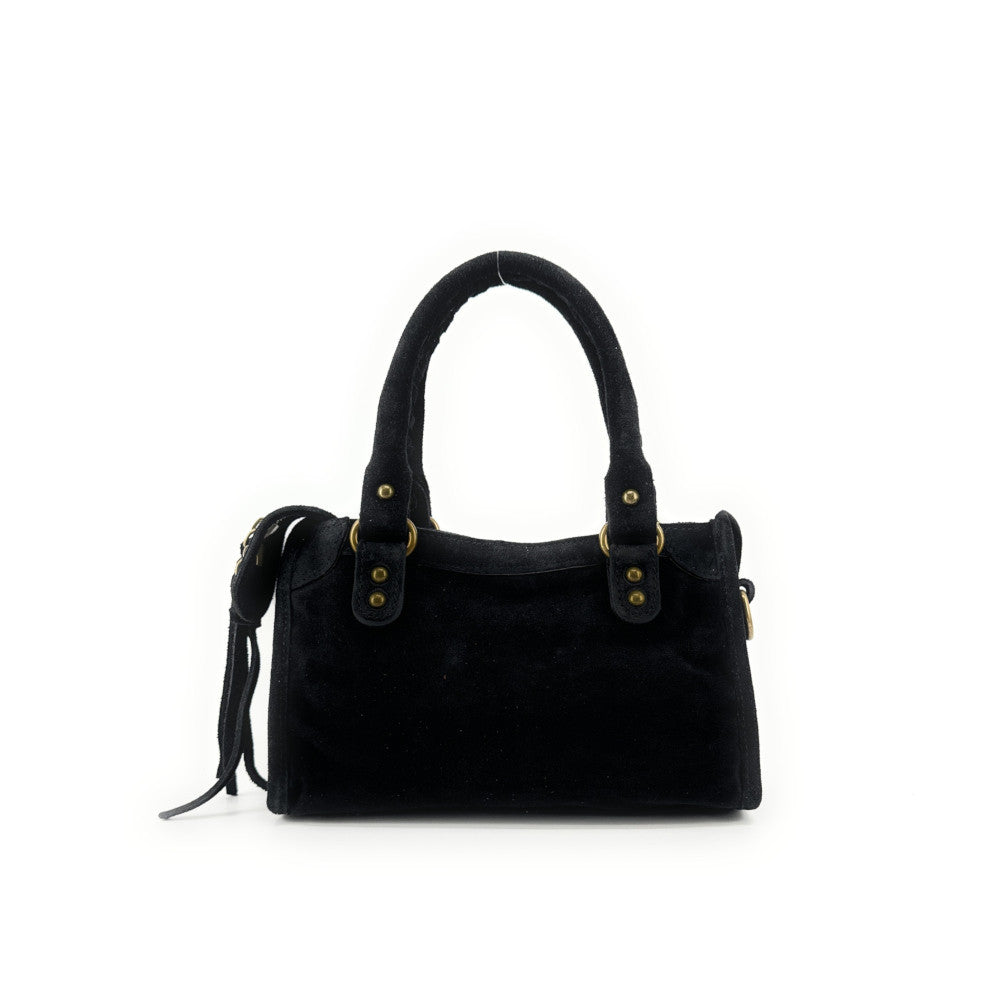 Mini-sac en croûte de cuir TAO Noir