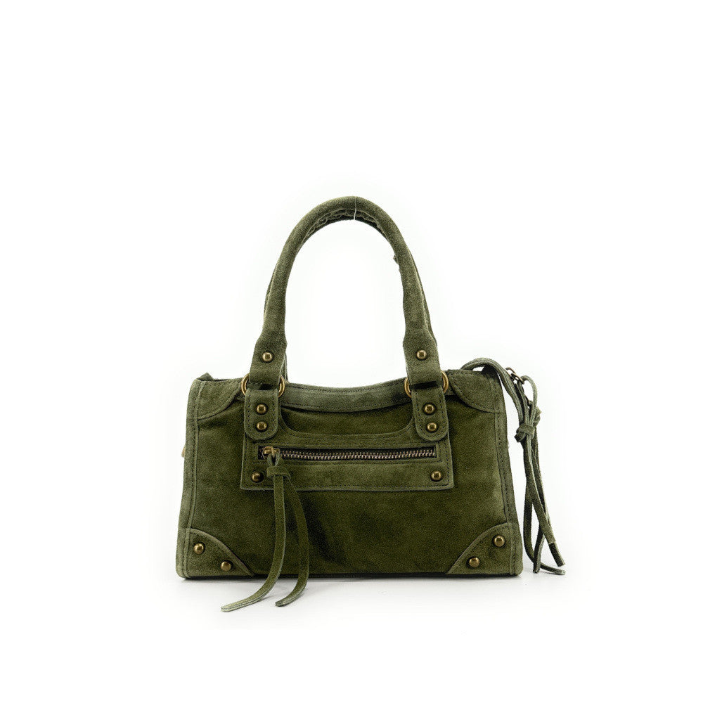 Mini-sac en croûte de cuir TAO Kaki