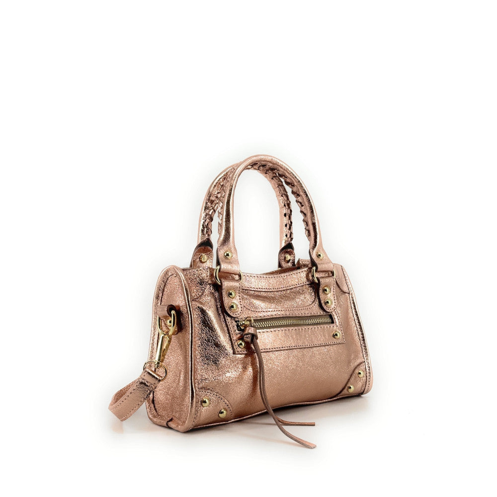 Mini-sac en cuir irisé TAO Rose gold