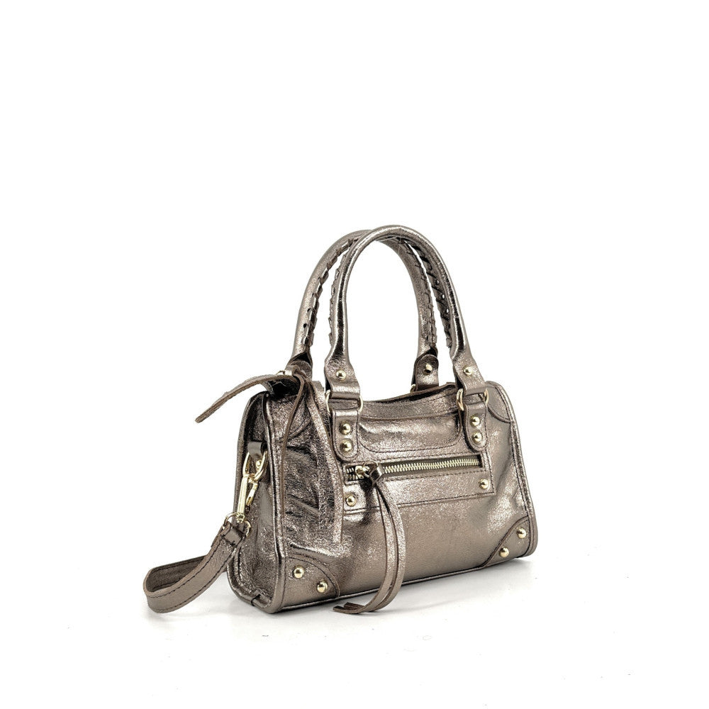 Mini-sac en cuir irisé TAO Champagne irisé