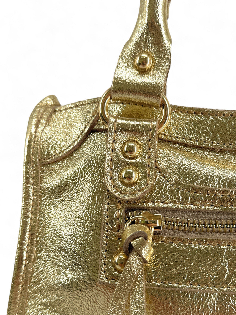Mini-sac en cuir irisé TAO Or