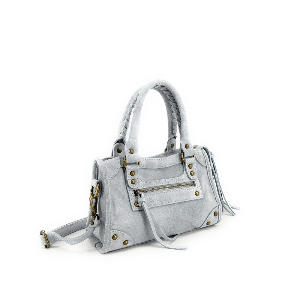 Mini-sac en croûte de cuir TAO Bleu pastel