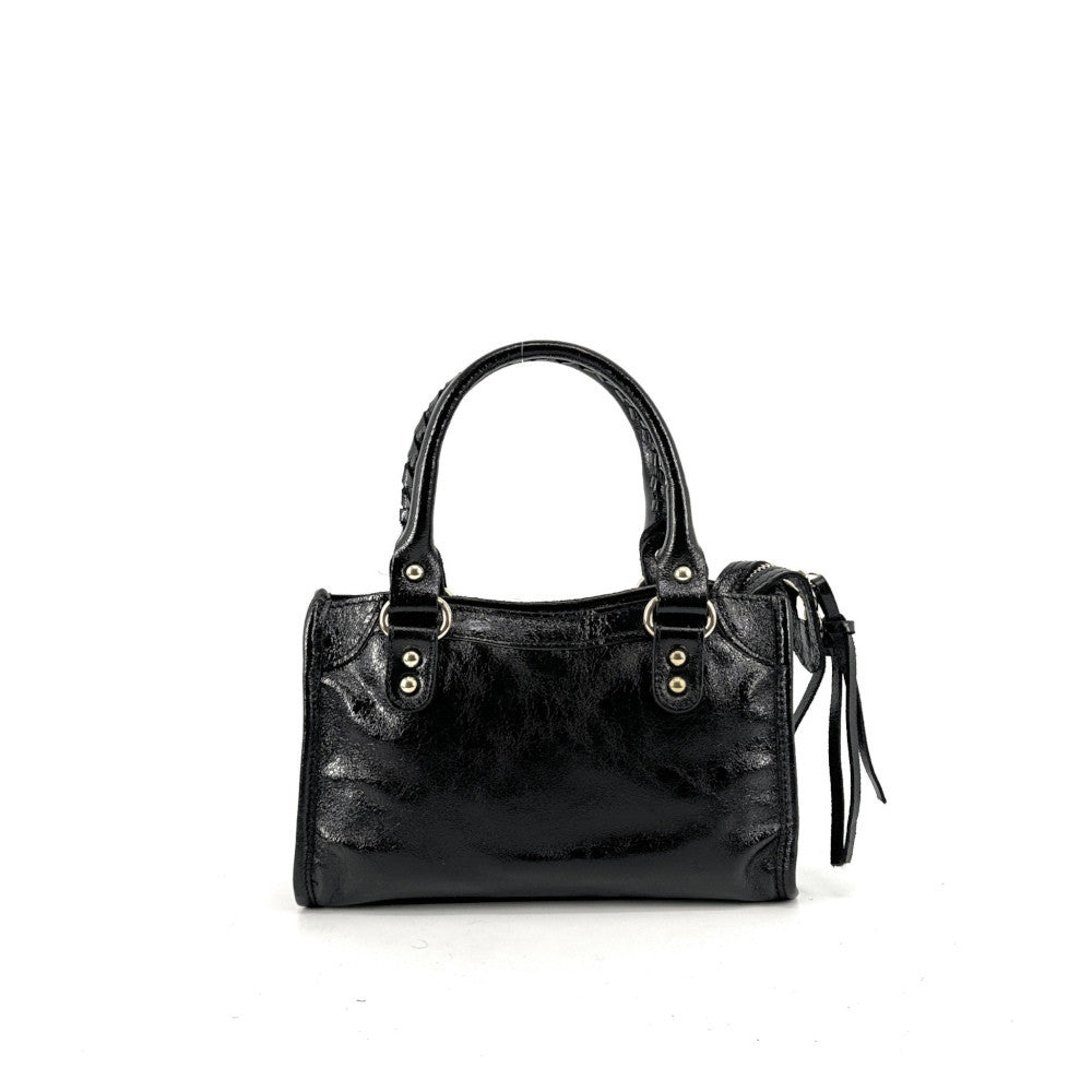 Mini-sac en cuir irisé TAO Noir irisé