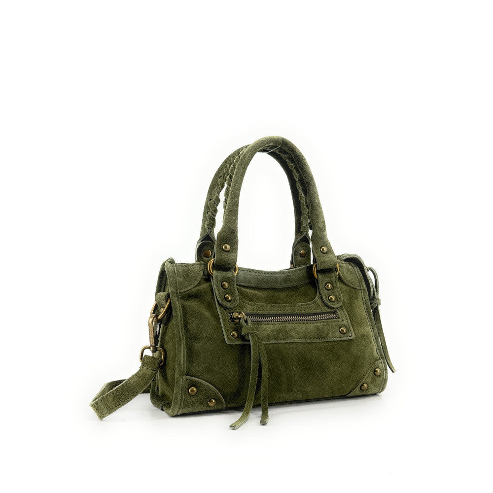 Mini-sac en croûte de cuir TAO Kaki
