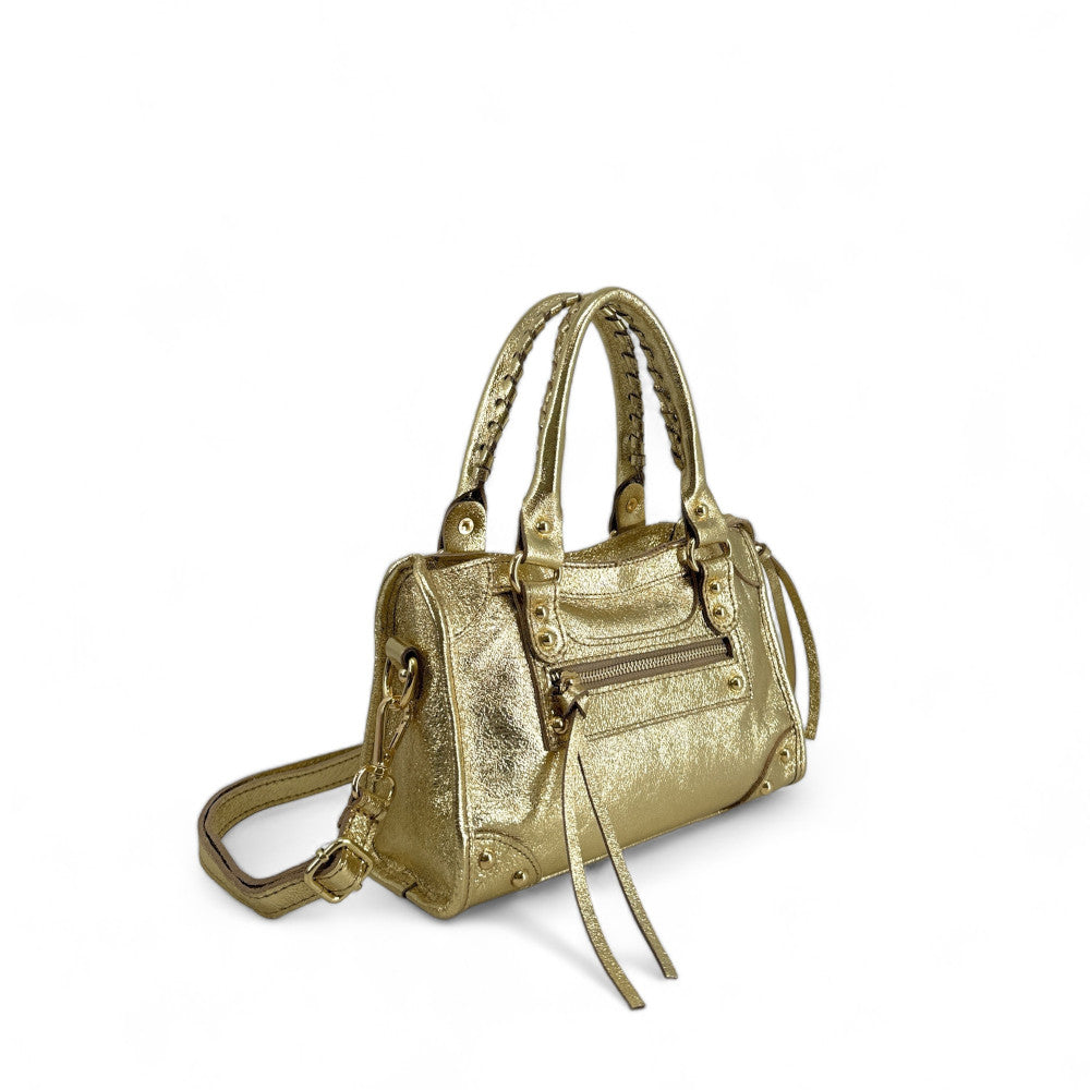 Mini-sac en cuir irisé TAO Or