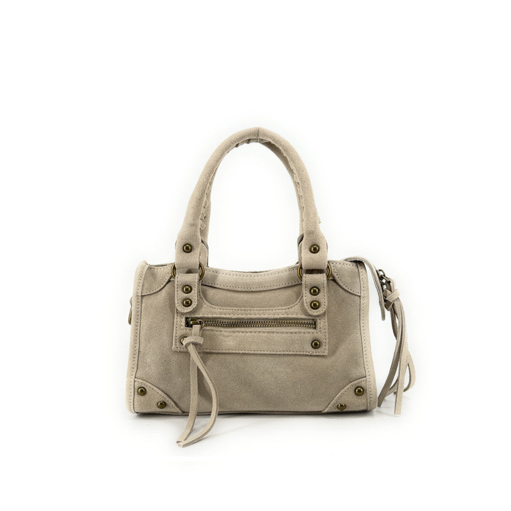Mini-sac en croûte de cuir TAO Beige crème