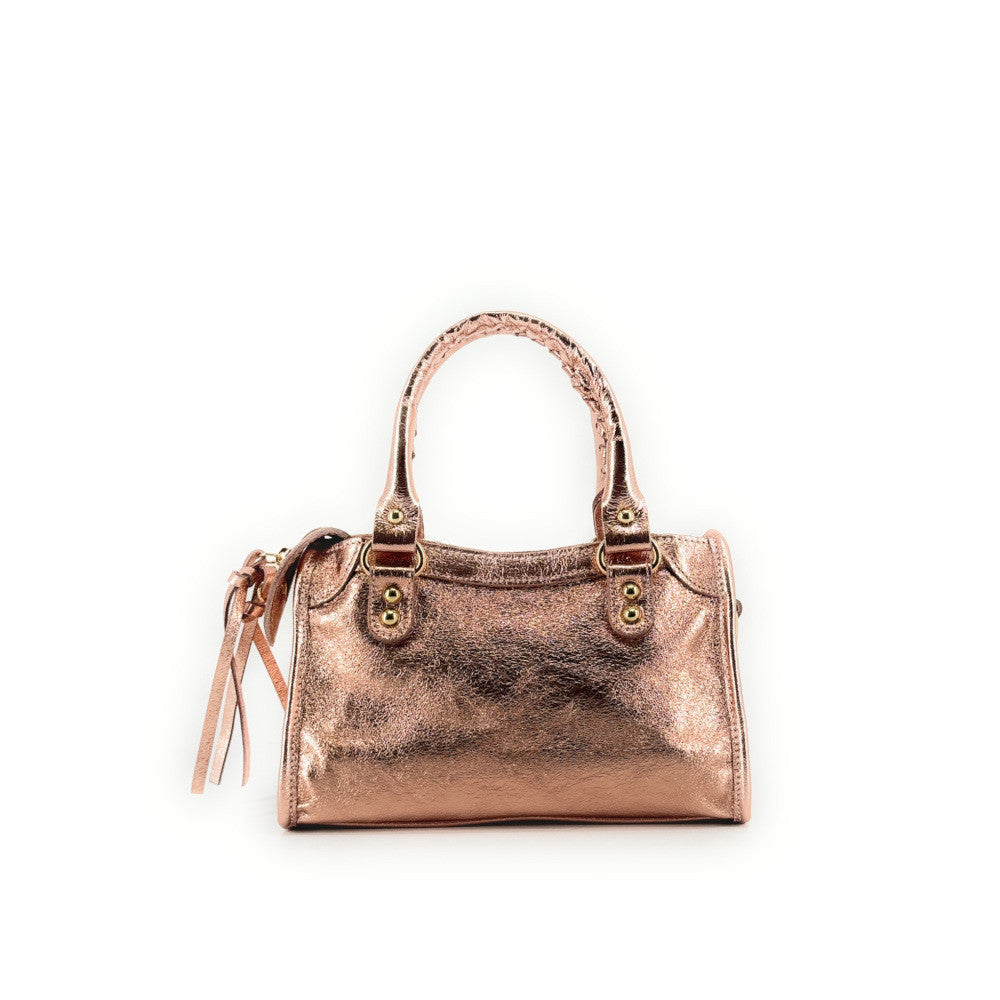 Mini-sac en cuir irisé TAO Rose gold