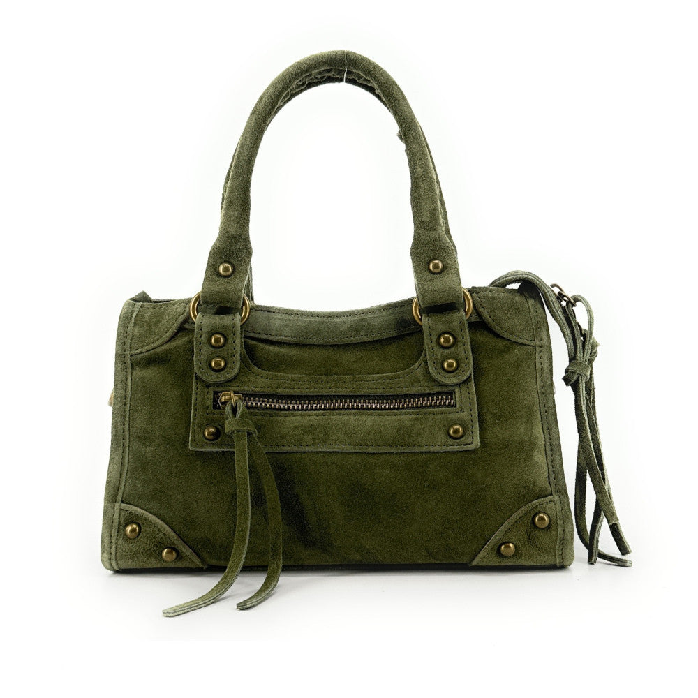 Mini-sac en croûte de cuir TAO Kaki