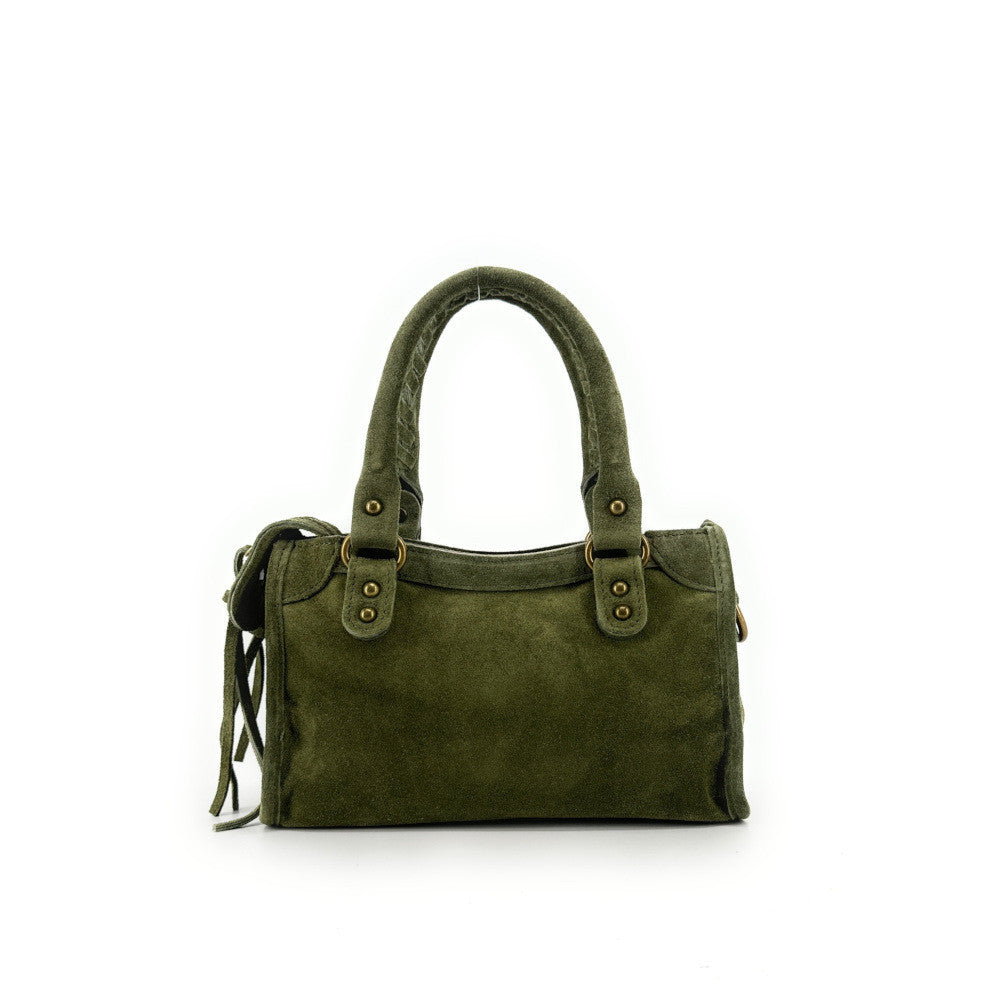 Mini-sac en croûte de cuir TAO Kaki