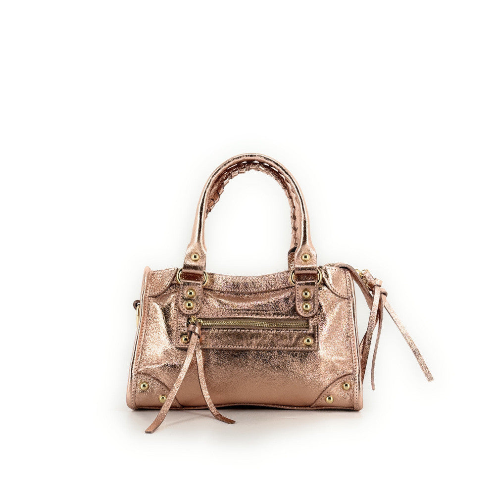 Mini-sac en cuir irisé TAO Rose gold