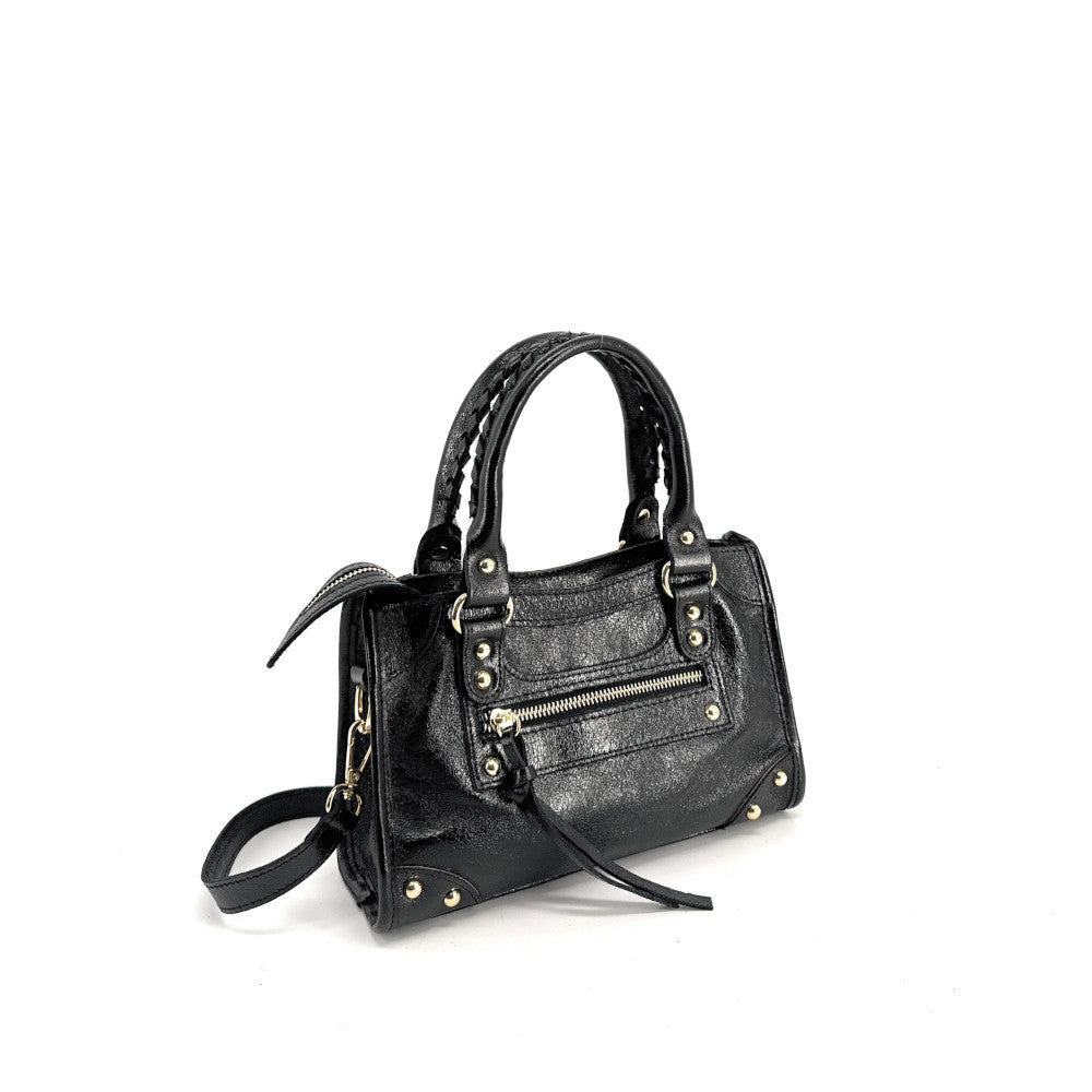 Mini-sac en cuir irisé TAO Noir irisé