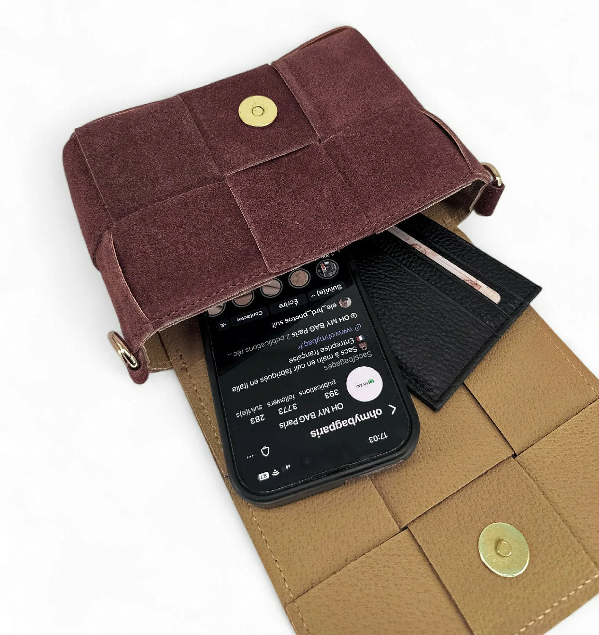 Micro bolso de ante TWENTY TWO Burdeos
