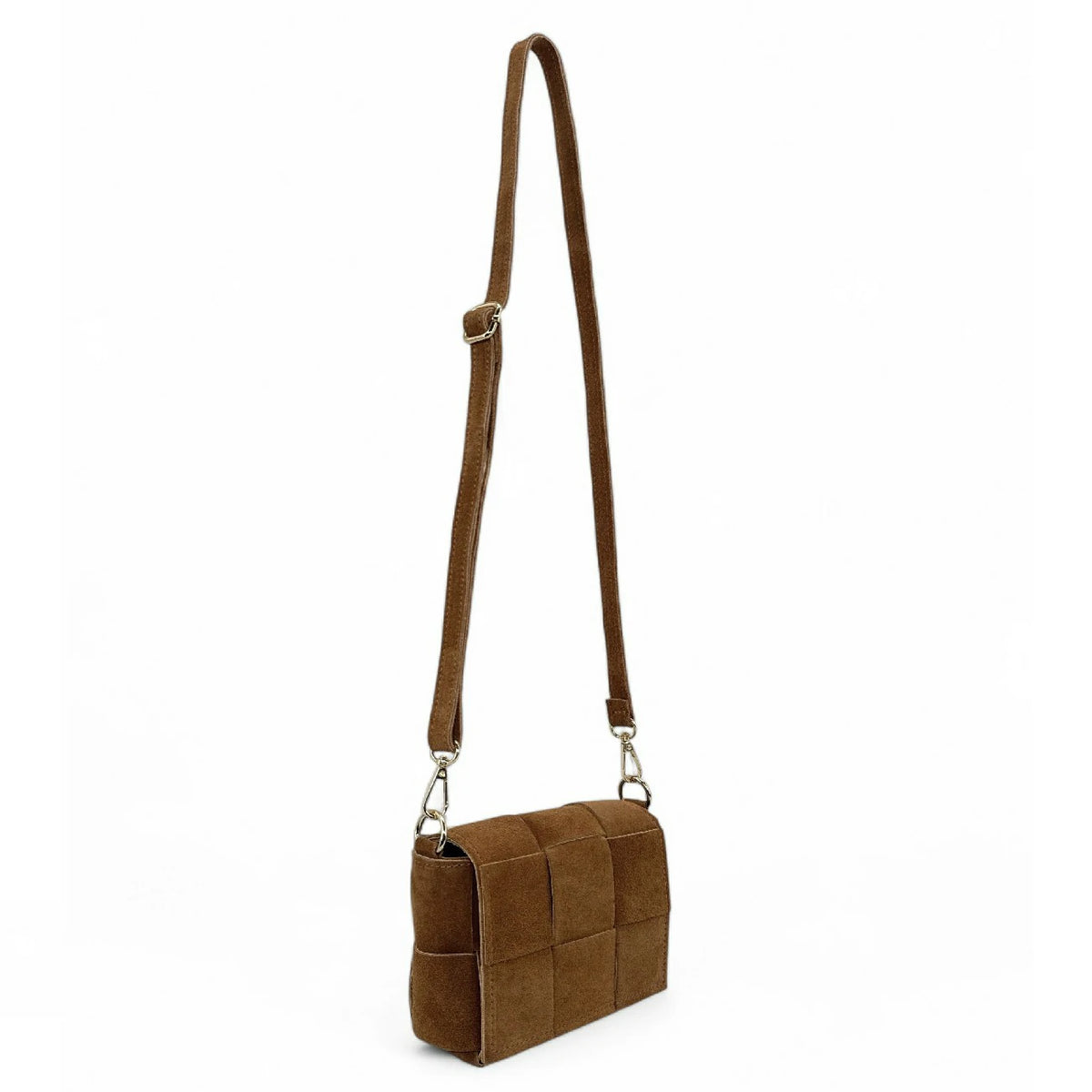 Mikro-Tasche aus Wildleder TWENTY TWO Dunkelcamel
