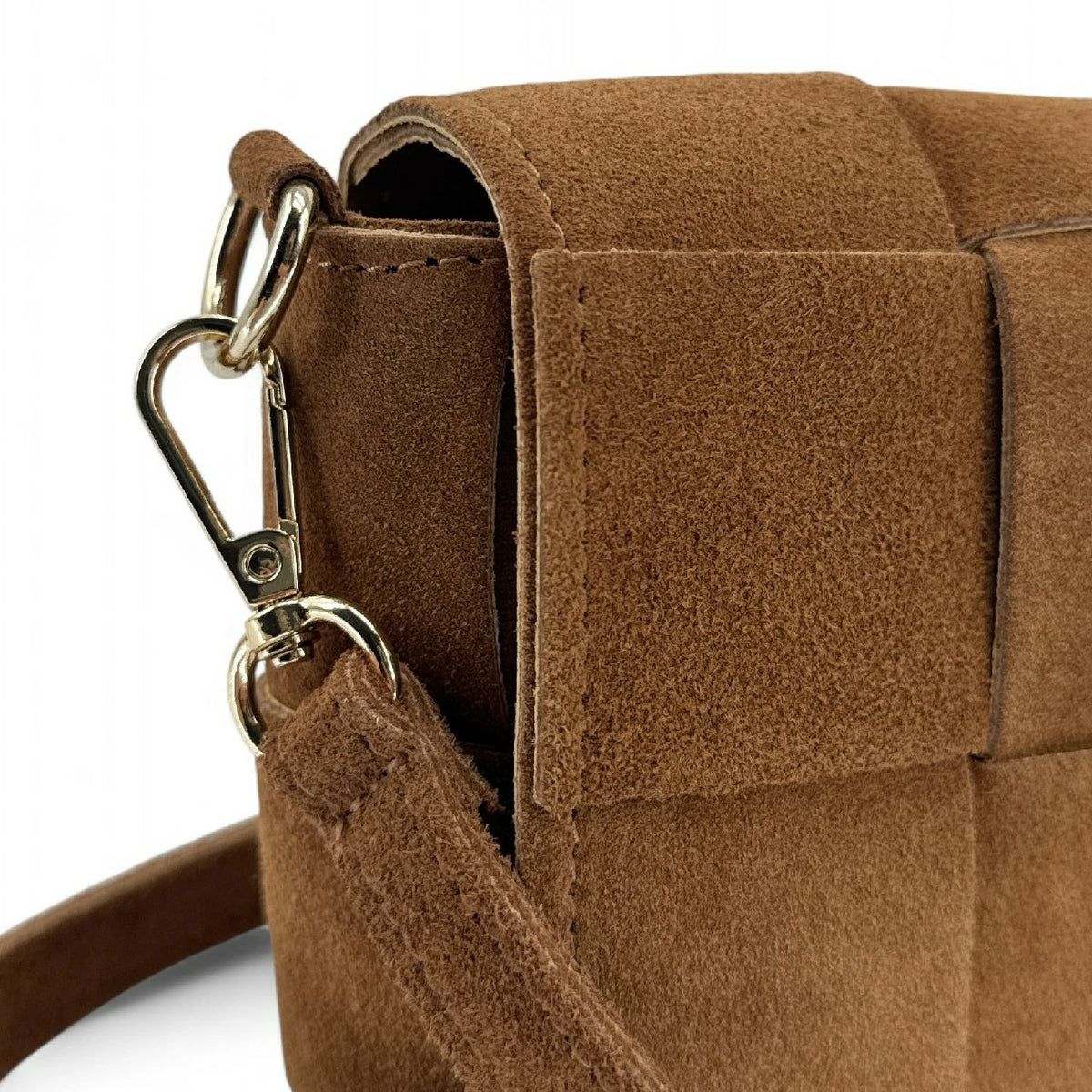 Mikro-Tasche aus Wildleder TWENTY TWO Dunkelcamel