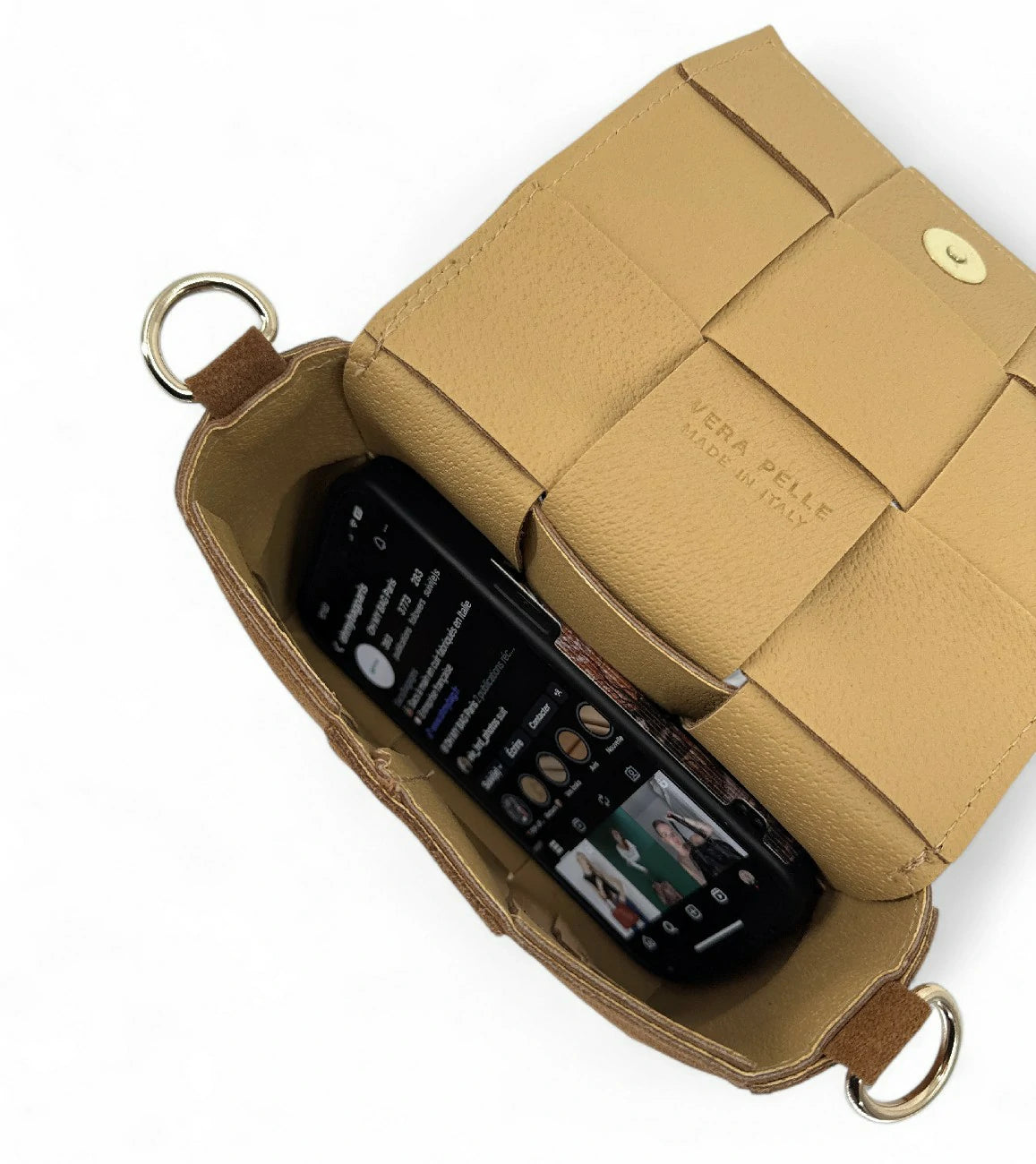 Mikro-Tasche aus Wildleder TWENTY TWO Dunkelcamel