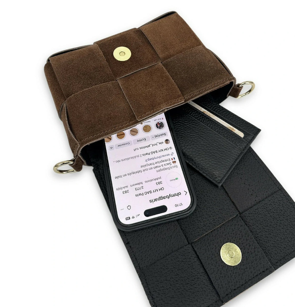 Micro-Tasche aus Wildleder TWENTY TWO Schokolade