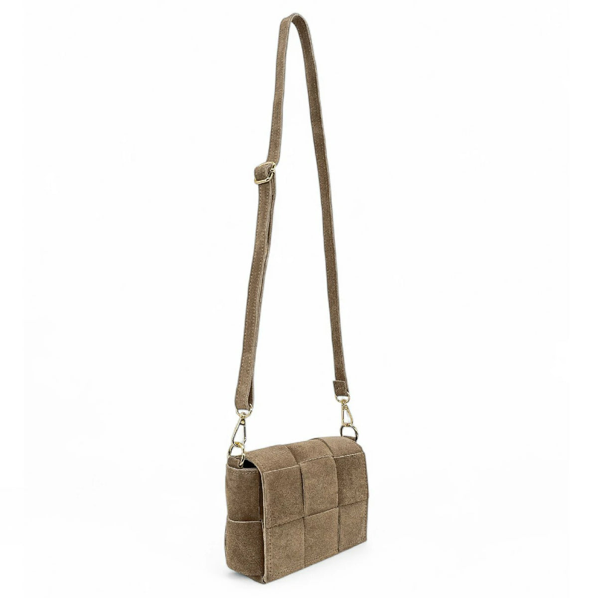 Micro borsa in pelle scamosciata TWENTY TWO Tortora chiaro