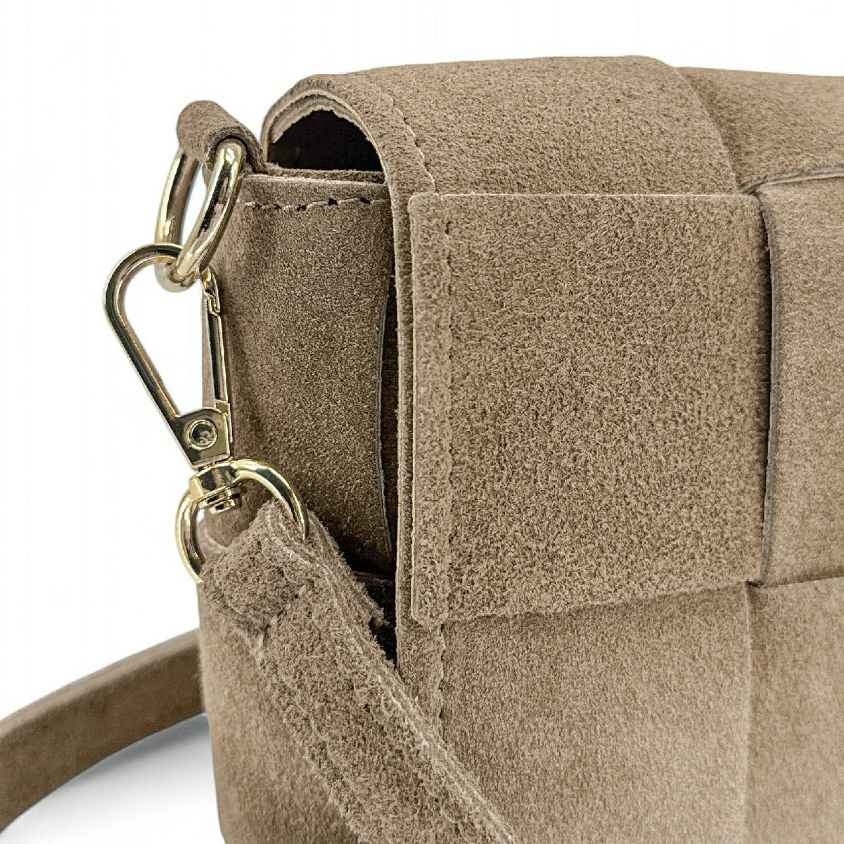 Micro borsa in pelle scamosciata TWENTY TWO Tortora chiaro