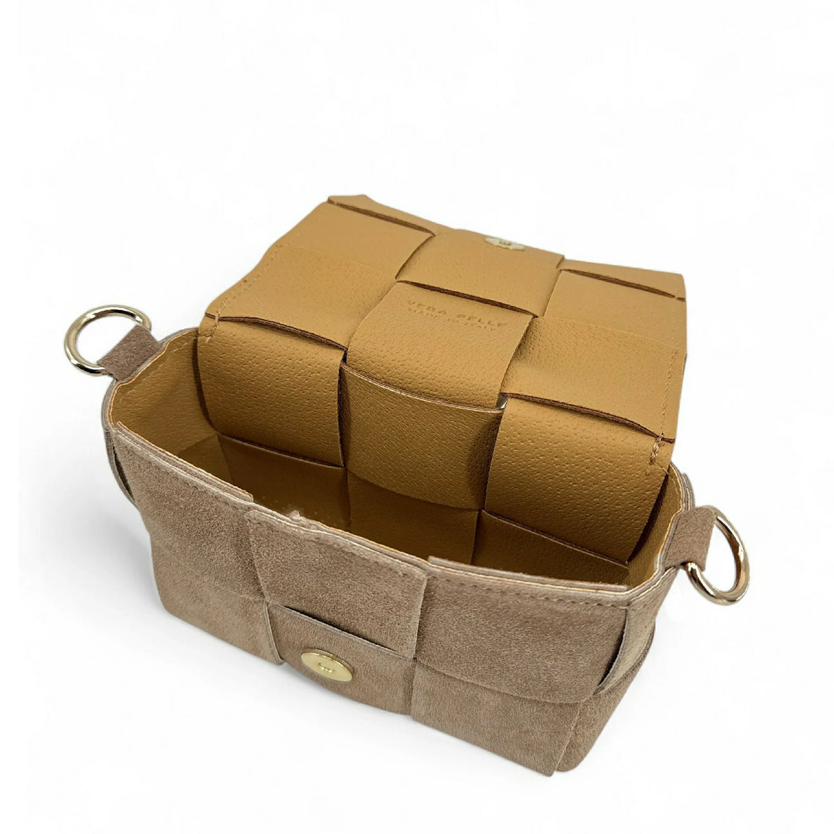 Micro borsa in pelle scamosciata TWENTY TWO Tortora chiaro