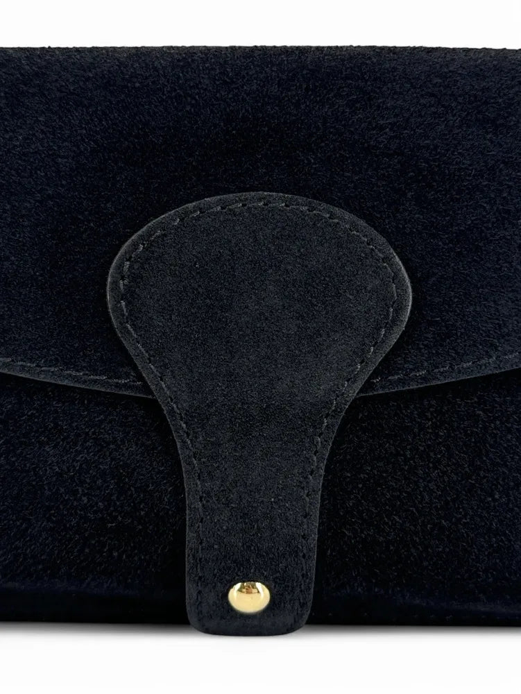 Mini-sac french stick en croûte de cuir TOSCA SUEDE Noir