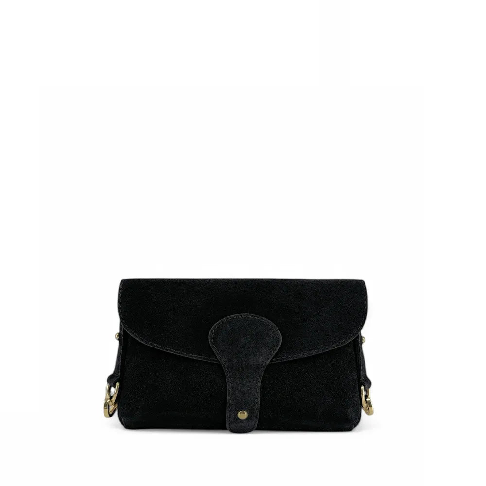Mini-sac french stick en croûte de cuir TOSCA SUEDE Noir