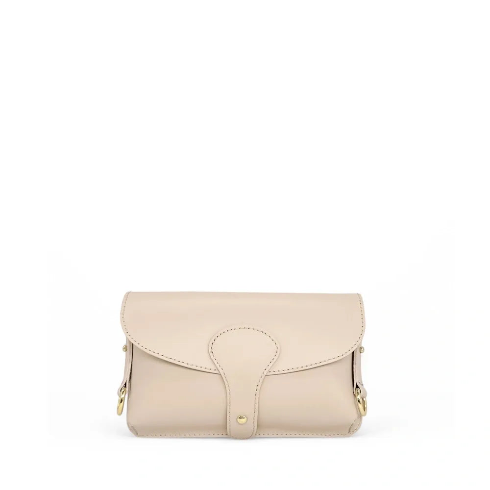 Mini-sac french stick en cuir lisse TOSCA Beige crème