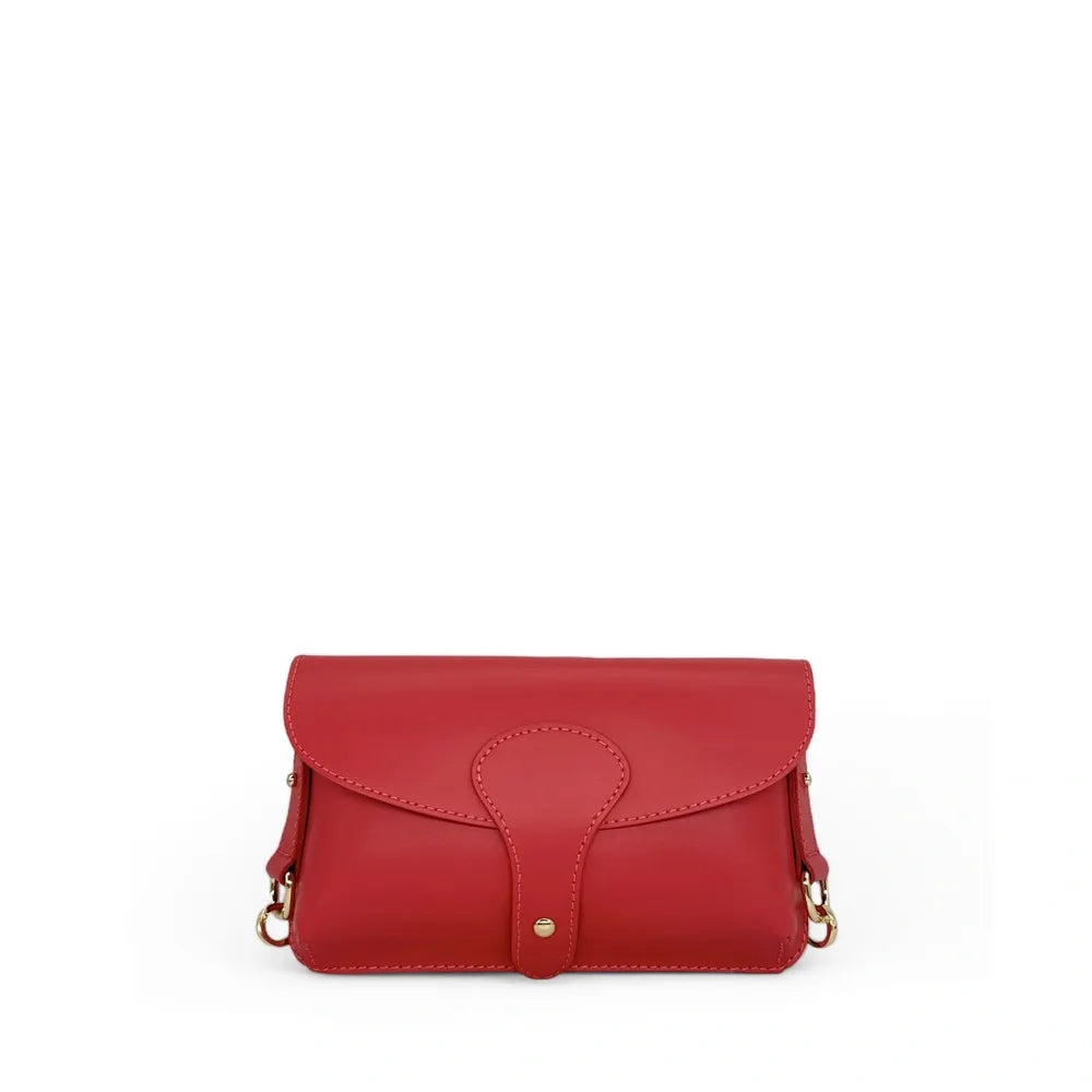 Mini-sac french stick en cuir lisse TOSCA Rouge magenta