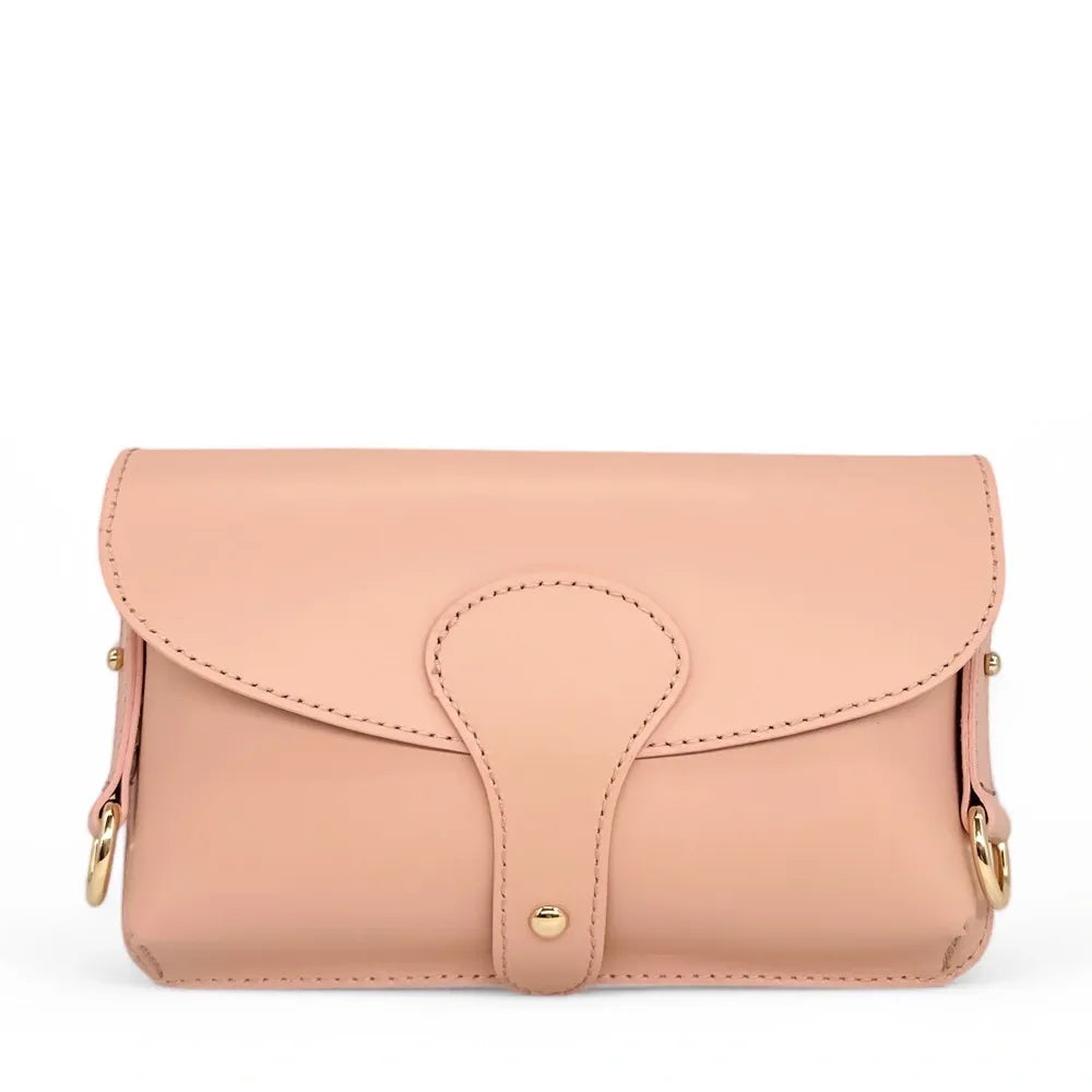 Mini-sac french stick en cuir lisse TOSCA Rose nude