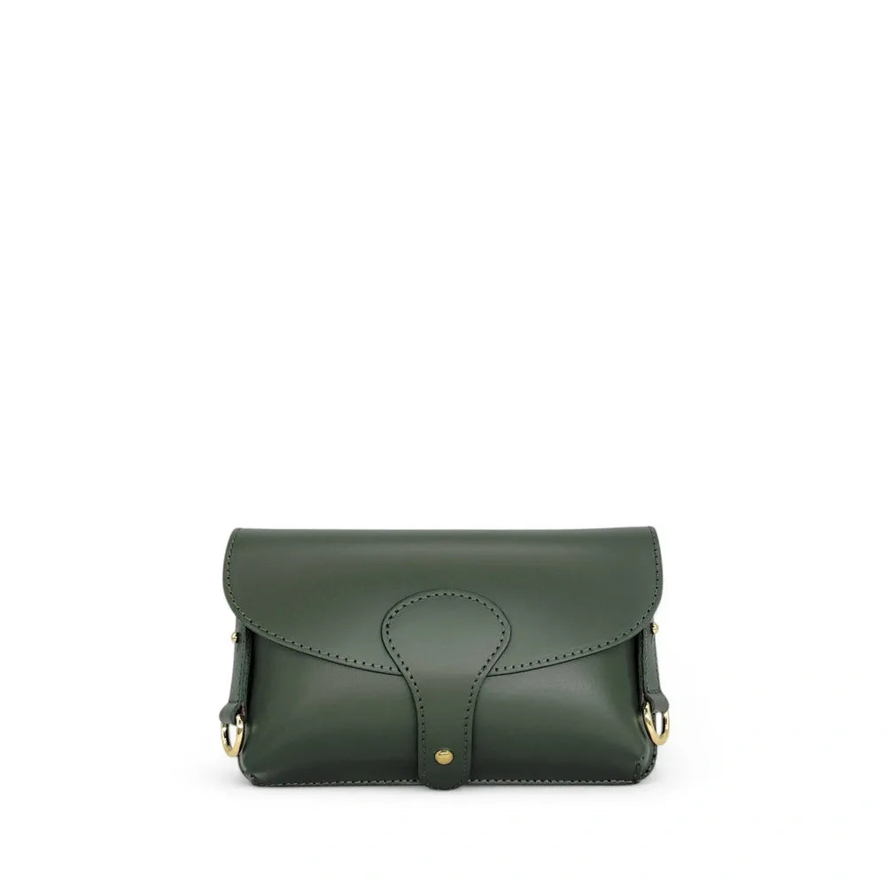 Mini-sac french stick en cuir lisse TOSCA Vert mousse