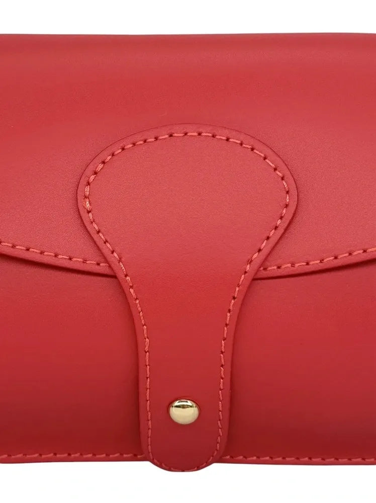 Mini-sac french stick en cuir lisse TOSCA Rouge magenta