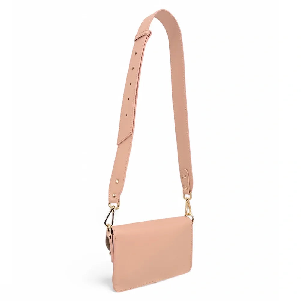 Mini-sac french stick en cuir lisse TOSCA Rose nude