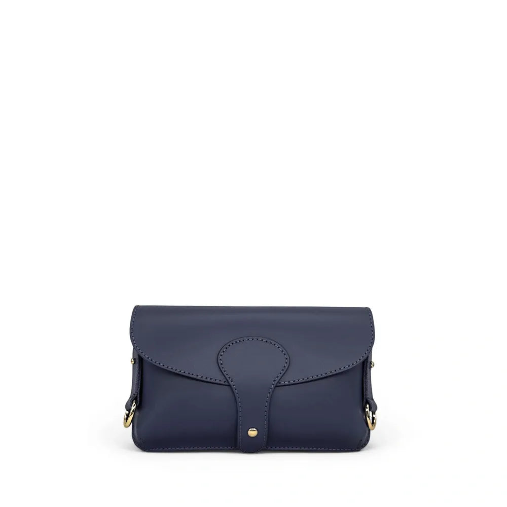Mini-sac french stick en cuir lisse TOSCA Bleu marine