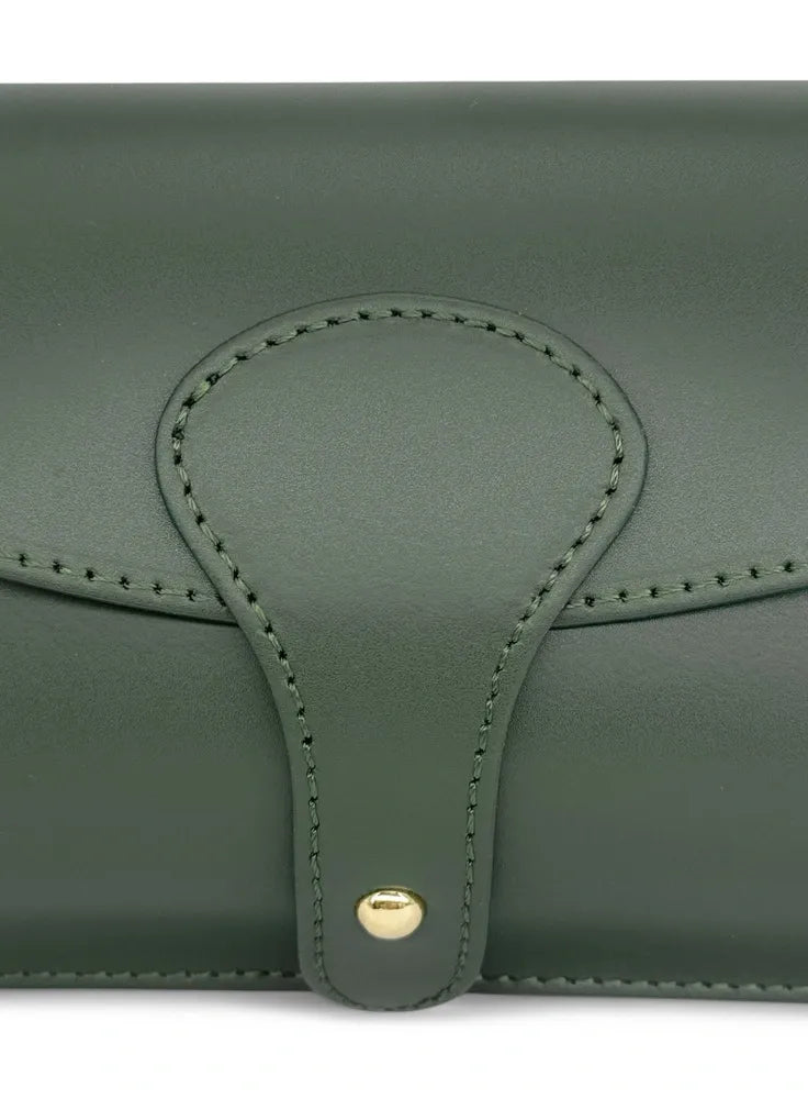 Mini-sac french stick en cuir lisse TOSCA Vert mousse