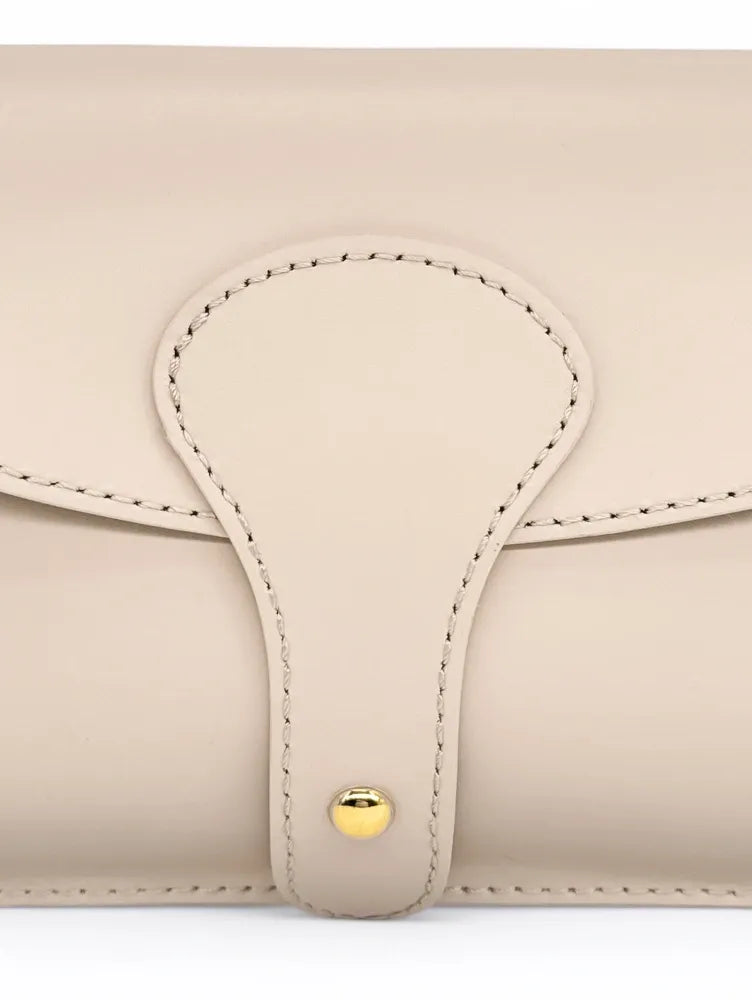 Mini-sac french stick en cuir lisse TOSCA Beige crème