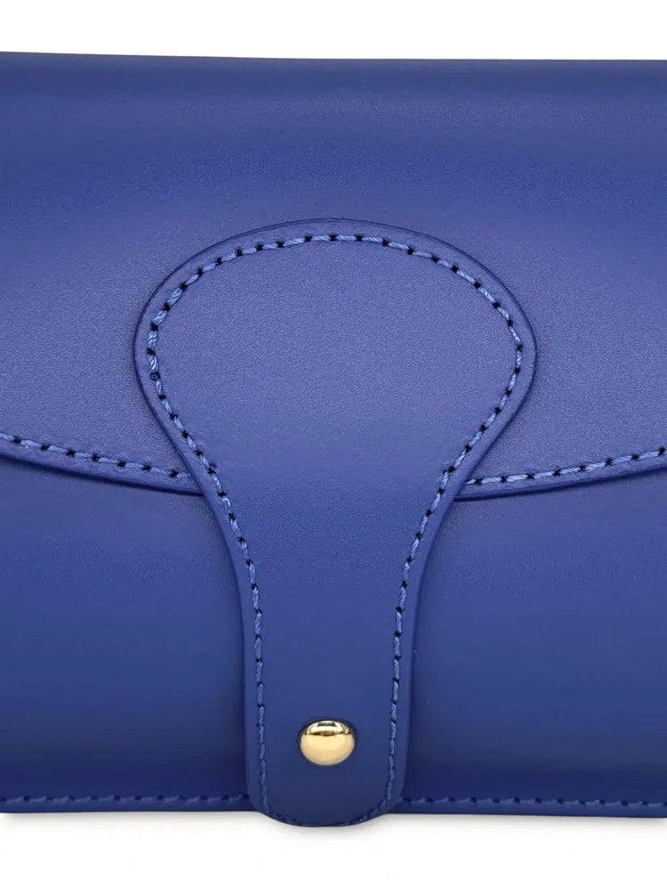 Mini-sac french stick en cuir lisse TOSCA Bleu indigo