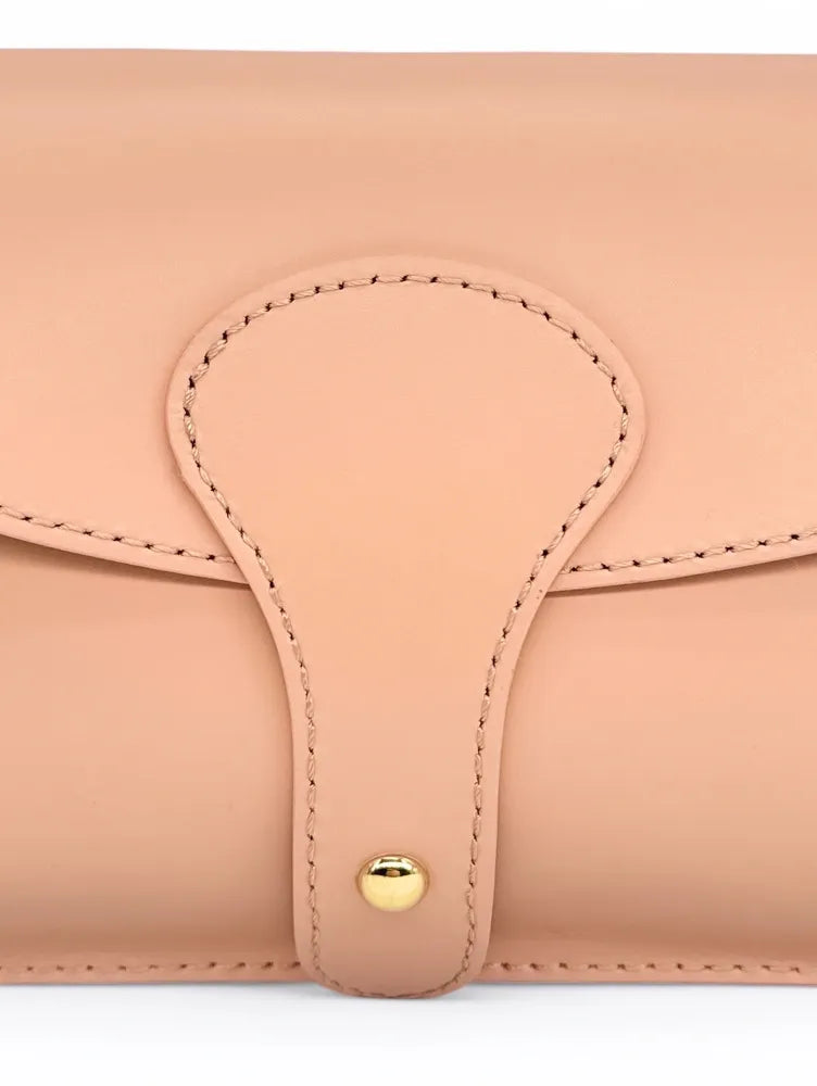 Mini-sac french stick en cuir lisse TOSCA Rose nude