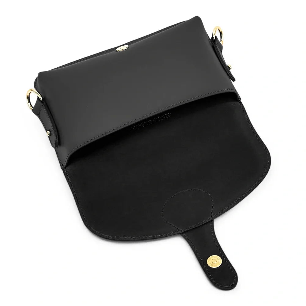 Mini-sac french stick en cuir lisse TOSCA Noir