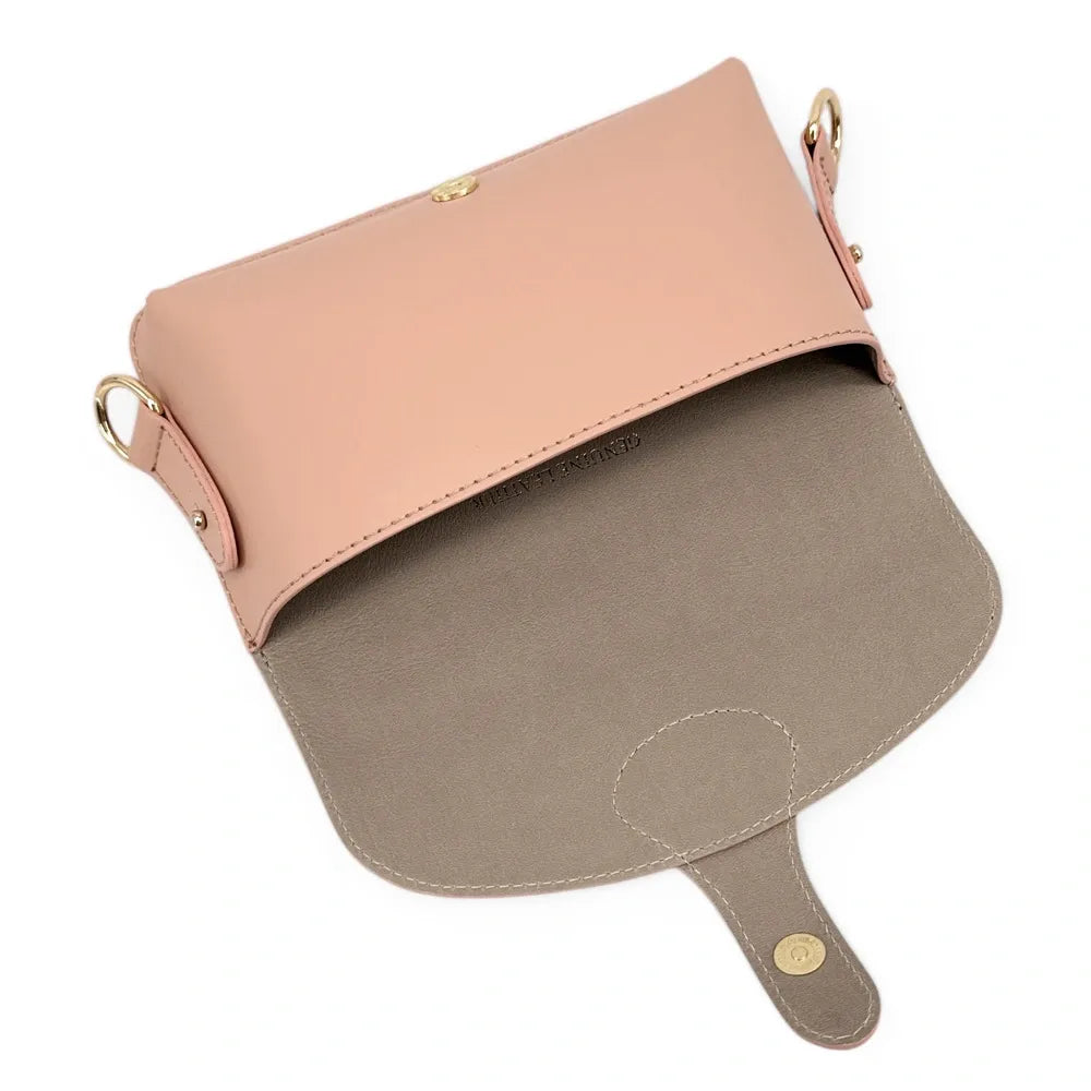 Mini-sac french stick en cuir lisse TOSCA Rose nude