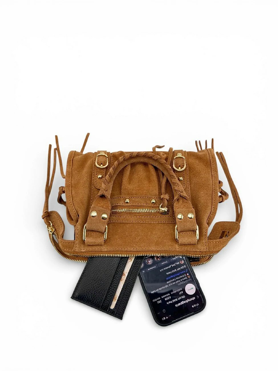 Wildleder-Mini-Tasche STORM SUEDE MINI Hellcamel