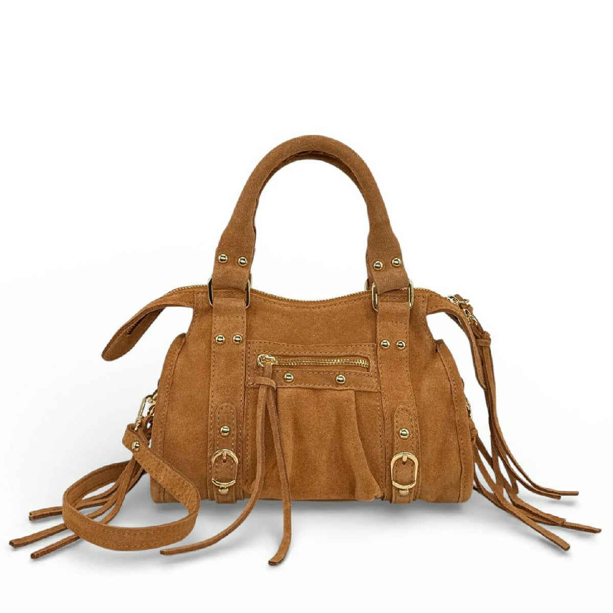 Wildleder-Mini-Tasche STORM SUEDE MINI Hellcamel