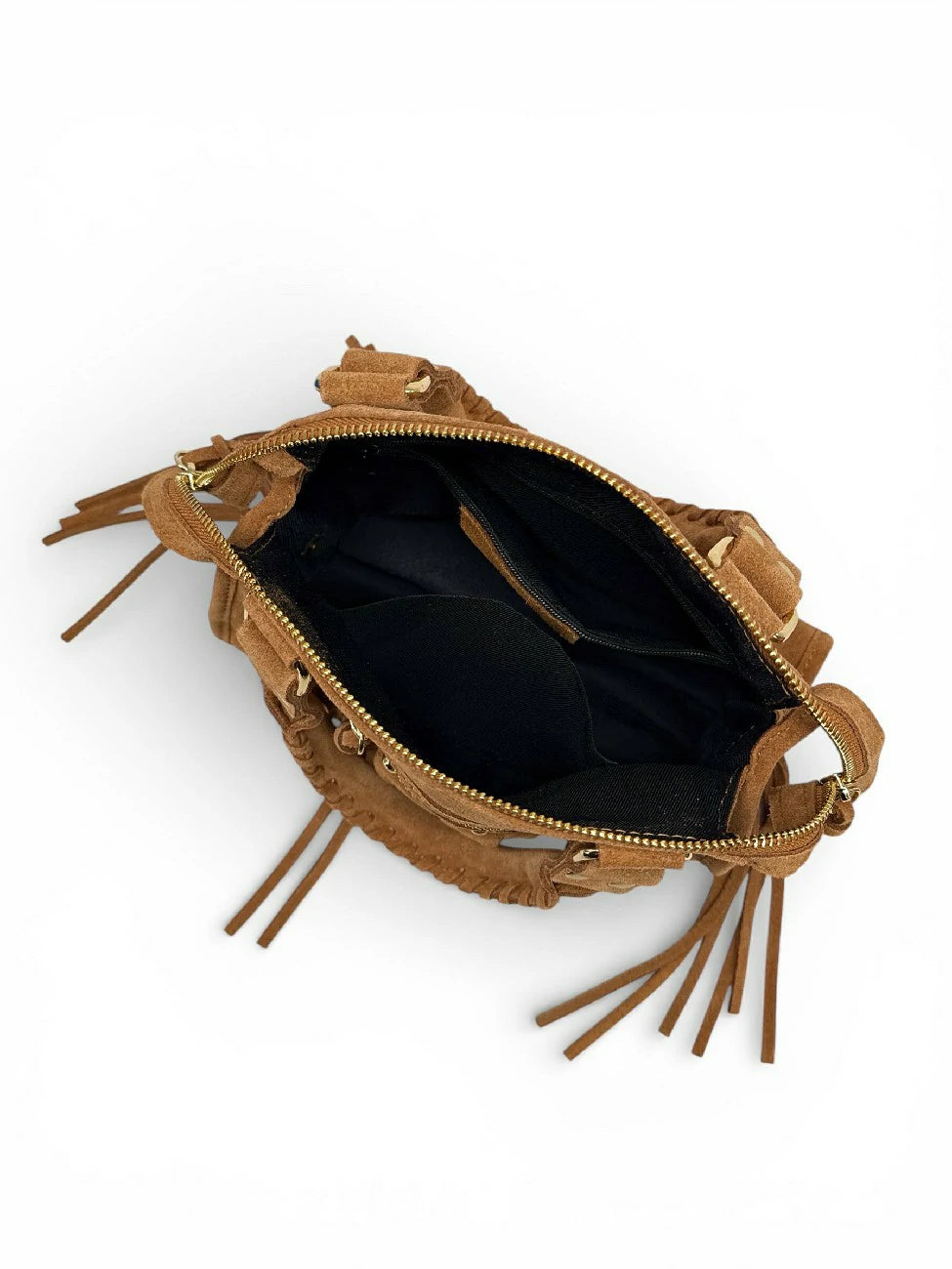Wildleder-Mini-Tasche STORM SUEDE MINI Hellcamel