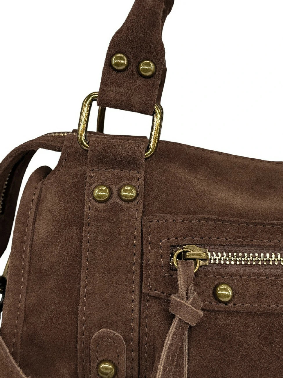 Mini-borsa in pelle scamosciata STORM SUEDE MINI Moka