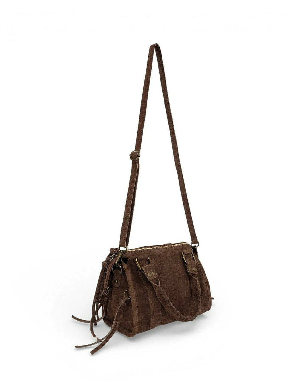 Mini-borsa in pelle scamosciata STORM SUEDE MINI Moka