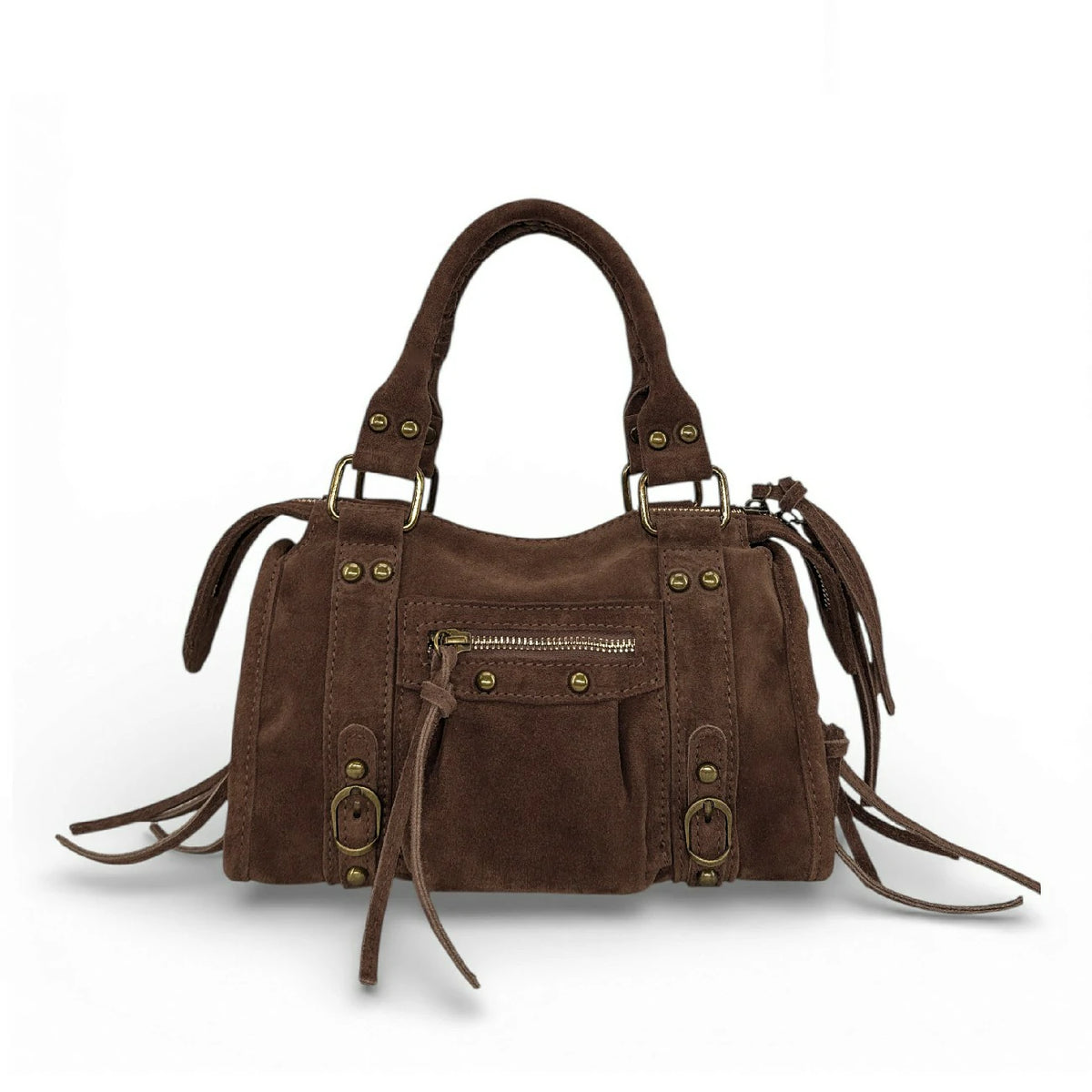 Mini-borsa in pelle scamosciata STORM SUEDE MINI Moka