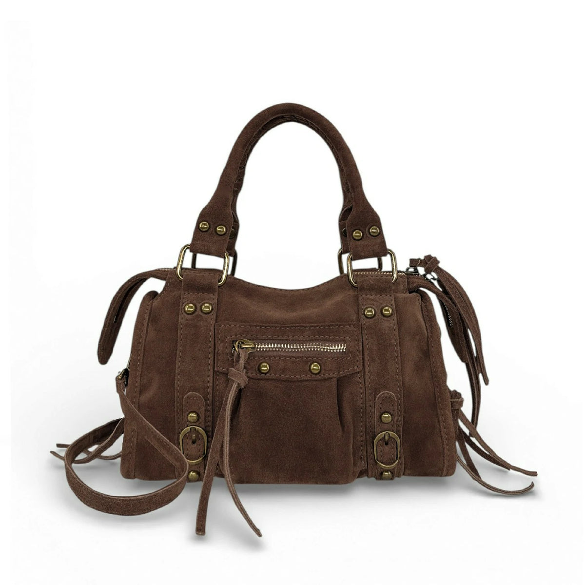 Mini-borsa in pelle scamosciata STORM SUEDE MINI Moka