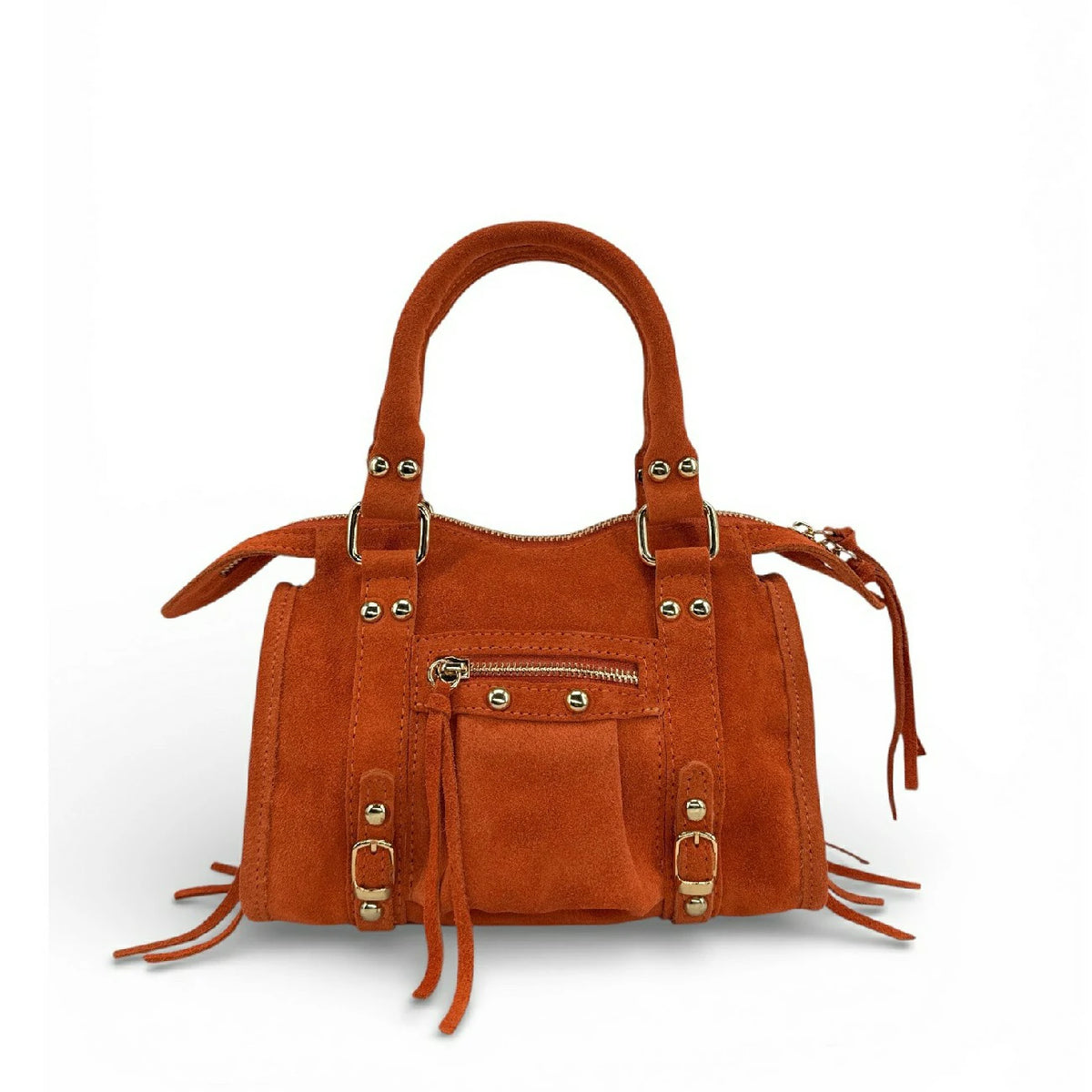 Mini-Tasche aus Wildleder STORM SUEDE NANO Mandarinenorange