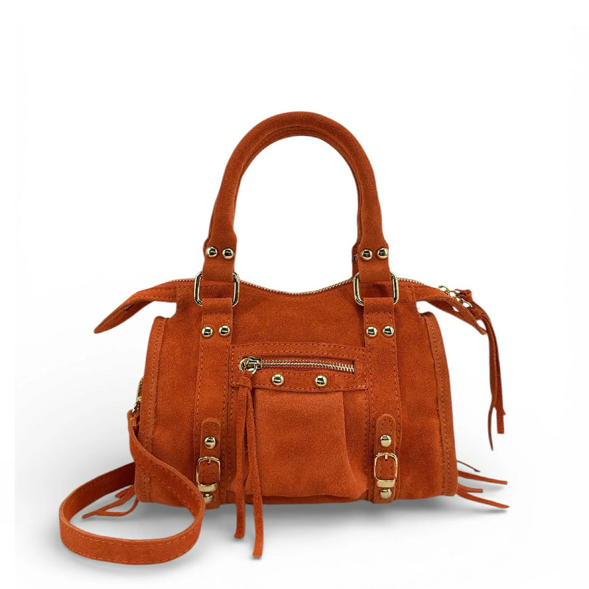 Mini-Tasche aus Wildleder STORM SUEDE NANO Mandarinenorange